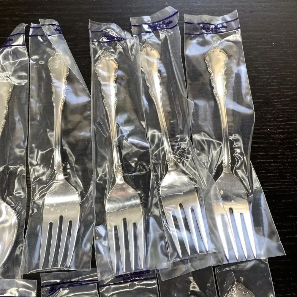 Reed Barton Dresden Rose Silverware 4 Place Settings Of 5 Pcs Silverplated (20)